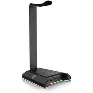 Headset Stand, Headsets Holder with 7.1 Surround Sound & RGB Light, Gaming Stand